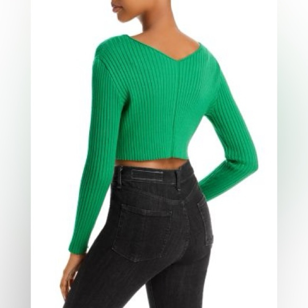 ‼️RARE‼️🎸FORE🎸🔥NWT🔥Chain Rib Knit Cropped Sweater—S - Picture 2 of 16